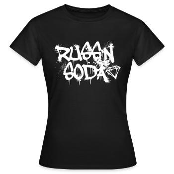 Official RUSS`N SODA Merch - Graffiti - Frauen T-Shirt - Schwarz - Vorne - AI Model Female 172 dark (172cm)