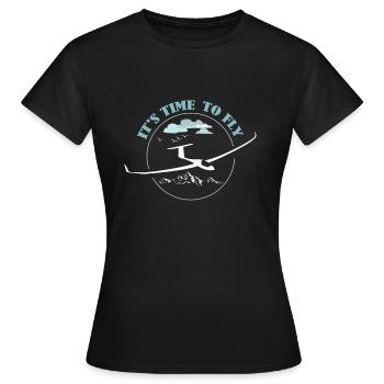 IT'S TIME TO FLY - T-shirt Femme - noir - Devant - AI Model Female 172 dark (172cm)