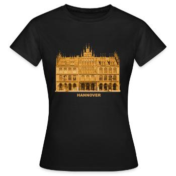 Hannover Altes Rathaus Niedersachsen - Frauen T-Shirt - Schwarz - Vorne - AI Model Female 172 dark (172cm)