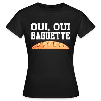 oui oui baguette Design pour un ventilateur baguette - T-shirt Femme - noir - Devant - AI Model Female 172 dark (172cm)
