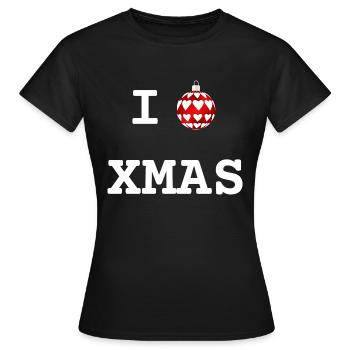 I Love Xmas | XMAS - T-shirt Femme - noir - Devant - AI Model Female 172 dark (172cm)