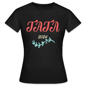 TATA 2024 Annonce De Grossesse - T-shirt Femme - noir - Devant - AI Model Female 172 dark (172cm)