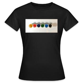Quelques couleurs acryliques - T-shirt Femme - noir - Devant - AI Model Female 172 dark (172cm)