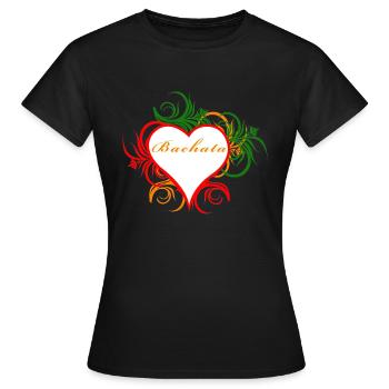 Bachata dans l’ornement de coeur - T-shirt Femme - noir - Devant - AI Model Female 172 dark (172cm)