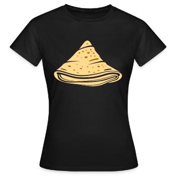 Crêpes Bretagne humour crêpe - T-shirt Femme - noir - Devant - AI Model Female 172 dark (172cm)