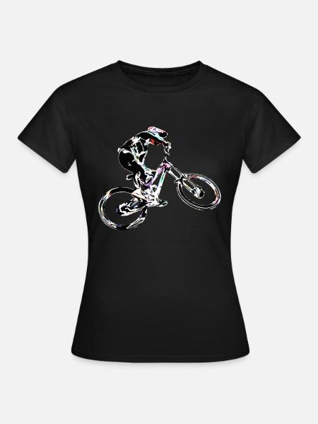 Downhill-Mountainbiken - Frauen T-Shirt - Schwarz