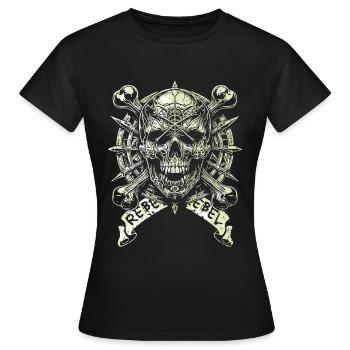 Crâne rebelle rebelle - T-shirt Femme - noir - Devant - AI Model Female 172 dark (172cm)