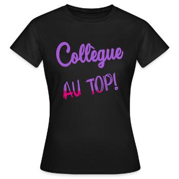 COLLEAGUE - Women's T-Shirt - black - Front - AI Model Female 172 dark (172cm)