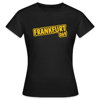Francfort-sur-le-Main - 069 - Indicatif téléphonique - T-shirt Femme - noir - Devant - AI Model Female 172 dark (172cm)