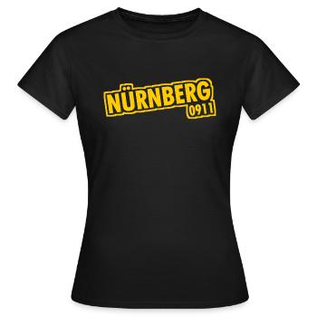 Nürnberg - 0911 - Vorwahl - Bayern - Frauen T-Shirt - Schwarz - Vorne - AI Model Female 172 dark (172cm)
