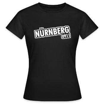 Nürnberg - 0911 - Vorwahl - Bayern - Frauen T-Shirt - Schwarz - Vorne - AI Model Female 172 dark (172cm)