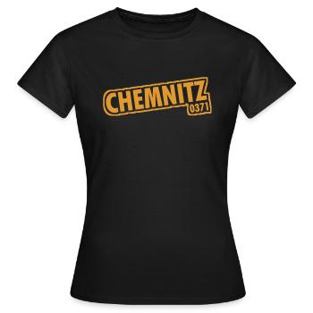 Chemnitz 0371 Vorwahl - Frauen T-Shirt - Schwarz - Vorne - AI Model Female 172 dark (172cm)