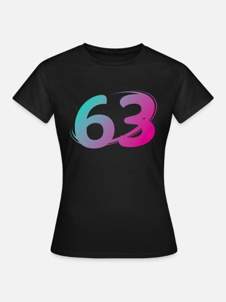 Nummer 63 mehrfarbig - Frauen T-Shirt - Schwarz