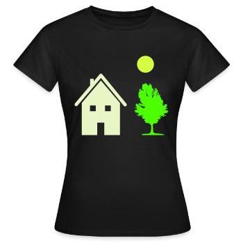 House Tree - Women's T-Shirt - black - Front - AI Model Female 172 dark (172cm)
