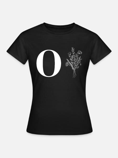 Minimalistische Blumen - Frauen T-Shirt - Schwarz