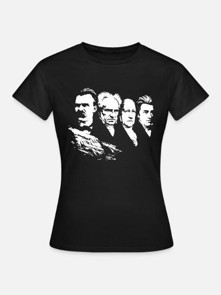 Vier große moderne Philosophen - Frauen T-Shirt - Schwarz