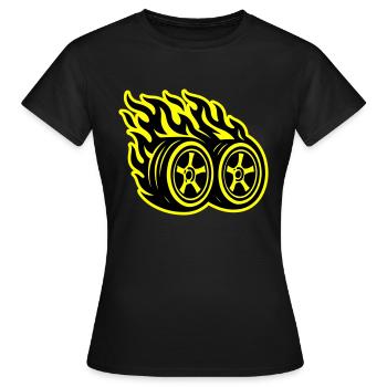 Flamme de pneu de voiture - T-shirt Femme - noir - Devant - AI Model Female 172 dark (172cm)
