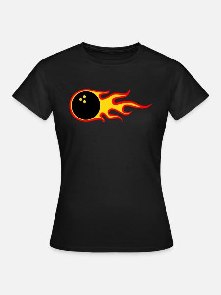 Ball on Fire - Frauen T-Shirt - Schwarz