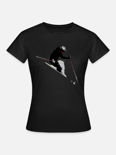 Powder Ski - Frauen T-Shirt - Schwarz