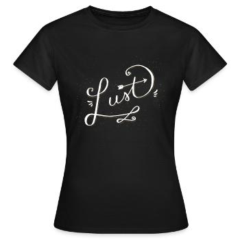 Lust | Lust & Laune weiss - Frauen T-Shirt - Schwarz - Vorne - AI Model Female 172 dark (172cm)