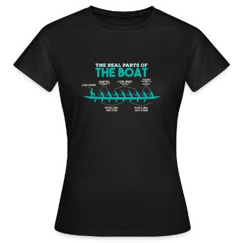 Anatomie d'un bateau à rames - rames Oarsman rames - T-shirt Femme - noir - Devant - AI Model Female 172 dark (172cm)