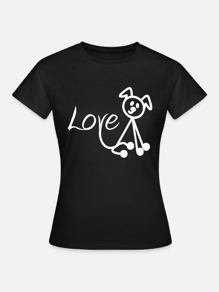 Hundeliebe - Frauen T-Shirt - Schwarz