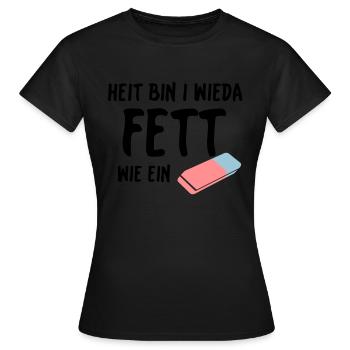 Fett wie ein Radierer - Frauen T-Shirt - Schwarz - Vorne - AI Model Female 172 dark (172cm)