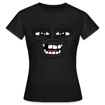 frosch monster gesicht lustig haesslich grinsen za - Frauen T-Shirt - Schwarz - Vorne - AI Model Female 172 dark (172cm)