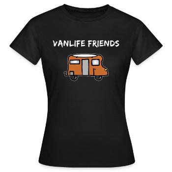 Cadeau campeur cadeau camping car Vanlife Friends - T-shirt Femme - noir - Devant - AI Model Female 172 dark (172cm)