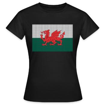 Pays de Galles - T-shirt Femme - noir - Devant - AI Model Female 172 dark (172cm)