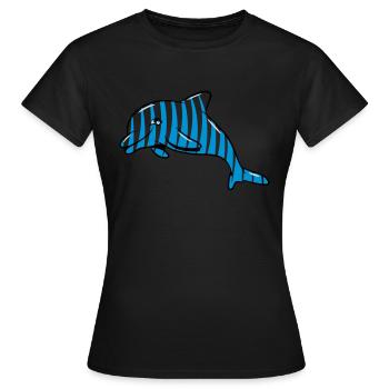 delfin conception de la mer douce - T-shirt Femme - noir - Devant - AI Model Female 172 dark (172cm)
