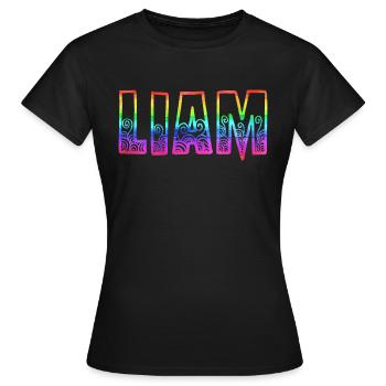 liam rs rainbow - Women's T-Shirt - black - Front - AI Model Female 172 dark (172cm)