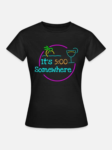 5 heures - T-shirt Femme - noir
