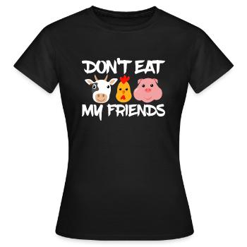 Vegan Vegetarierin Vegetarier Tierschutz Tiere - Frauen T-Shirt - Schwarz - Vorne - AI Model Female 172 dark (172cm)