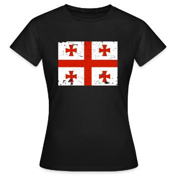 Drapeau Géorgie - T-shirt Femme - noir - Devant - AI Model Female 172 dark (172cm)