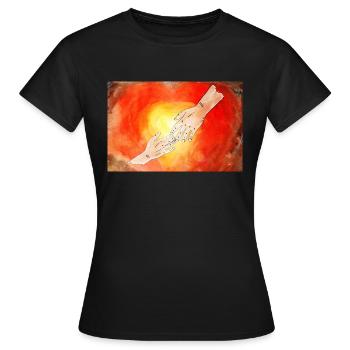 göttlicher Mundschutz - Frauen T-Shirt - Schwarz - Vorne - AI Model Female 172 dark (172cm)
