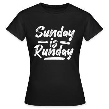 Sportler Spruch Sonntag ist Lauftag Marathon - Frauen T-Shirt - Schwarz - Vorne - AI Model Female 172 dark (172cm)