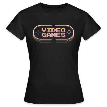 jeux vidéo - T-shirt Femme - noir - Devant - AI Model Female 172 dark (172cm)
