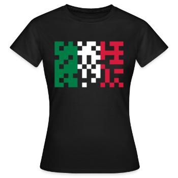 italia flag pixel - T-shirt Femme - noir - Devant - AI Model Female 172 dark (172cm)