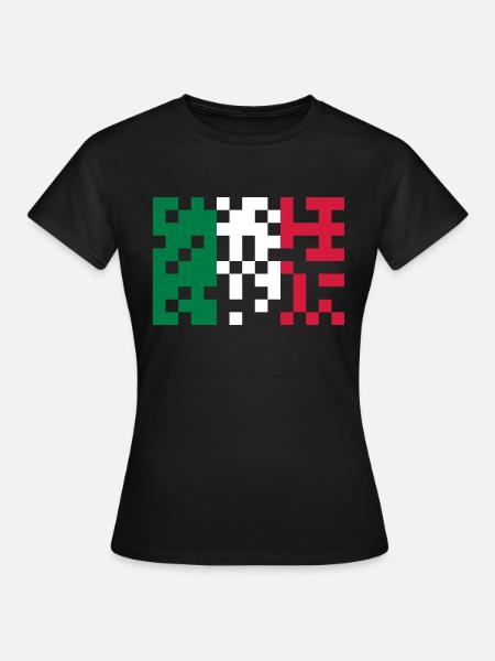 italia flag pixel - Frauen T-Shirt - Schwarz