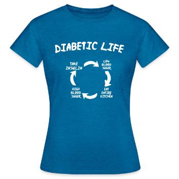 Diabetes Association - Women's T-Shirt - antique blue sapphire heather - Front - AI Model Female 172 dark (172cm)