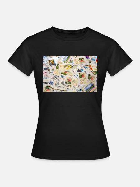 Briefmarken - Frauen T-Shirt - Schwarz
