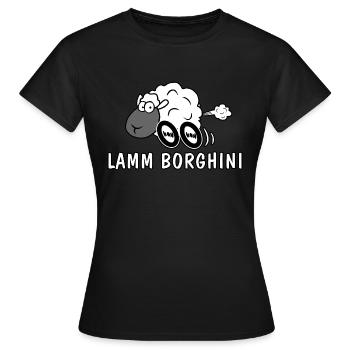 Lamm Borghini - Frauen T-Shirt - Schwarz - Vorne - AI Model Female 172 dark (172cm)