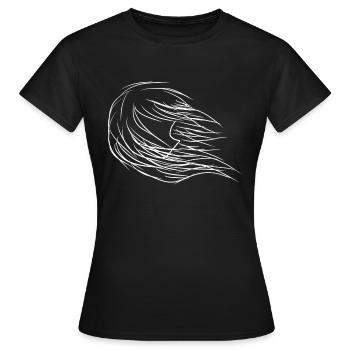 Wind Manga - Frauen T-Shirt - Schwarz - Vorne - AI Model Female 172 dark (172cm)