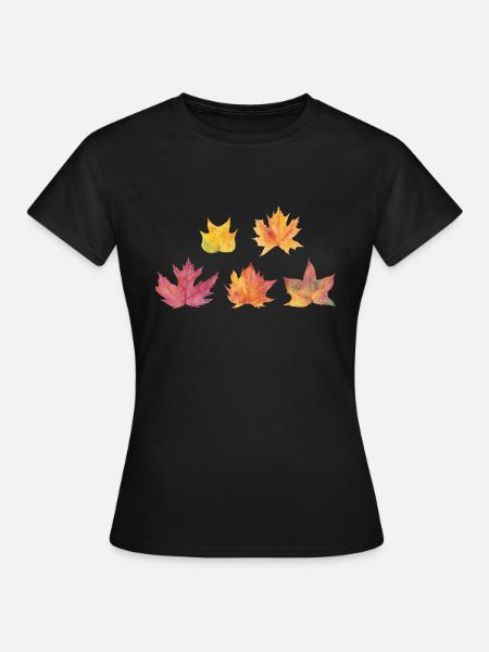 Herbstlaub - Frauen T-Shirt - Schwarz