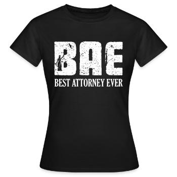 BAE Best Attorney Ever Advocate Lawyer - Women's T-Shirt - black - Front - AI Model Female 172 dark (172cm)