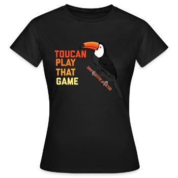 Bird Watcher Toucan Play That Game - Women's T-Shirt - black - Front - AI Model Female 172 dark (172cm)