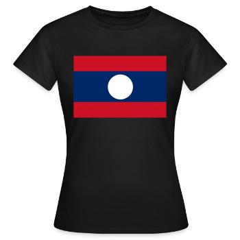 Flagge von Laos - Frauen T-Shirt - Schwarz - Vorne - AI Model Female 172 dark (172cm)