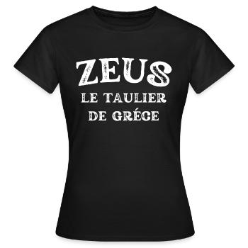ZEUS le taulier de Grèce - T-shirt Femme - noir - Devant - AI Model Female 172 dark (172cm)