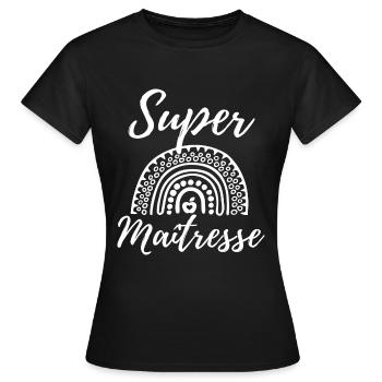 Super maitresse cadeau maîtresse d' école. - T-shirt Femme - noir - Devant - AI Model Female 172 dark (172cm)